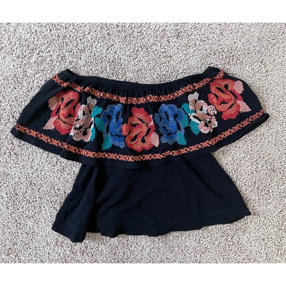 Free People To The Left Embroidered Off The Shoulder Top - Picture 4 of 6